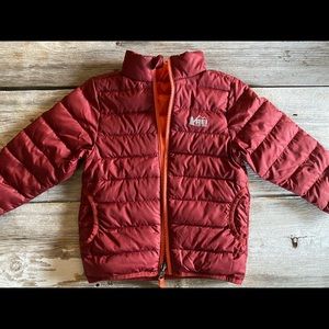 REI Co-op kids down filled jacket, reversible, size 4T